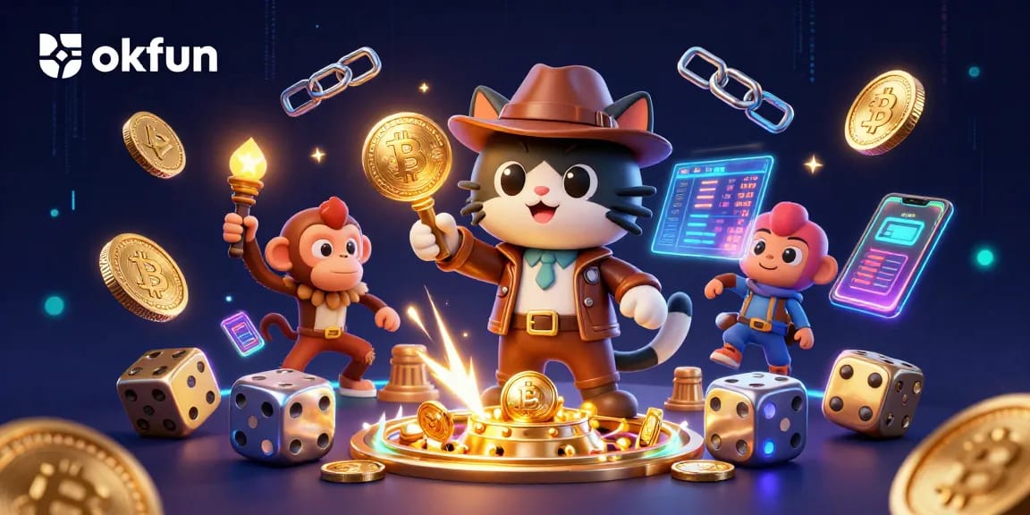 Engage with okfun's vibrant casino world through a dynamic scene of exploration and discovery.