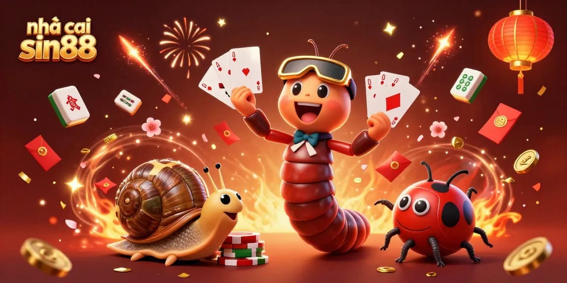 Engage with nhà cái sin88 featuring dynamic casino action including festive characters and vibrant game elements.
