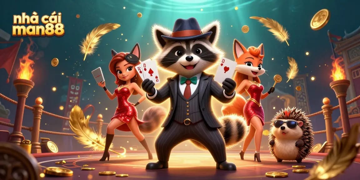 Experience the thrill of winning with nhà cái man88 in this vibrant 3D casino illustration.