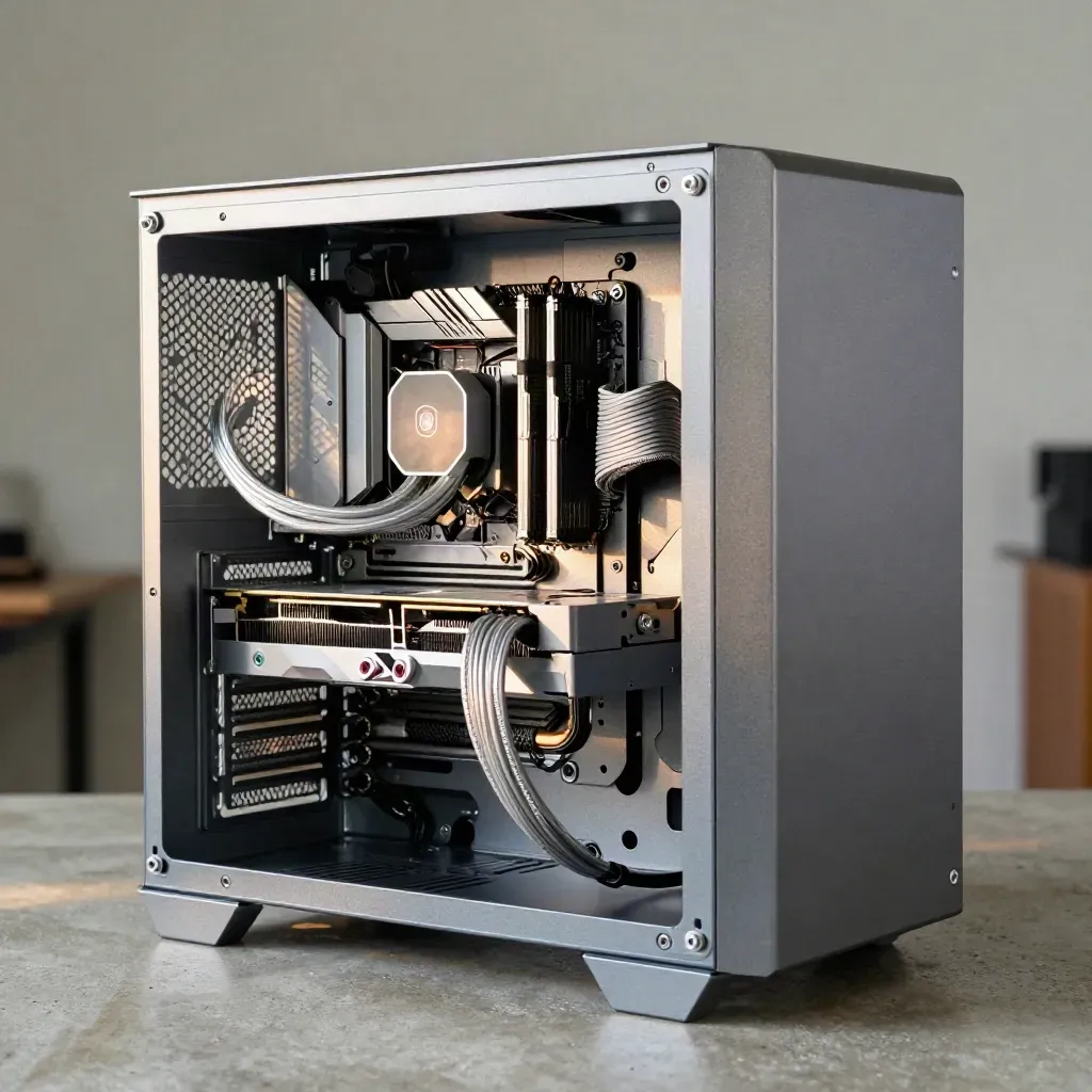 Compact SFF PC build with low-profile GPU and tight cooling layout