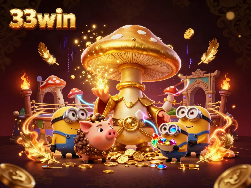 Engage with thrilling entertainment at 33win, featuring whimsical wizard magic and treasures in a vibrant 3D casino world.