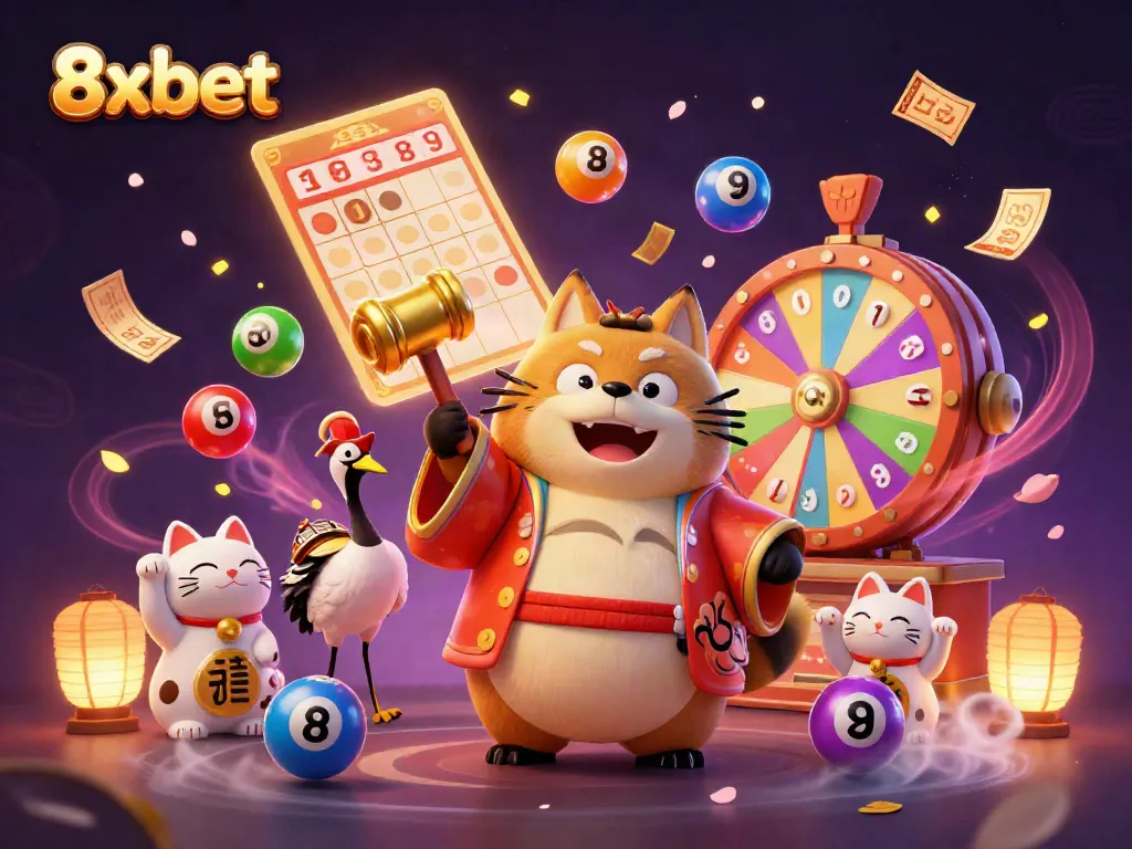 Engage with lively 8xbet casino games featuring vibrant characters, lucky elements, and festive atmosphere.