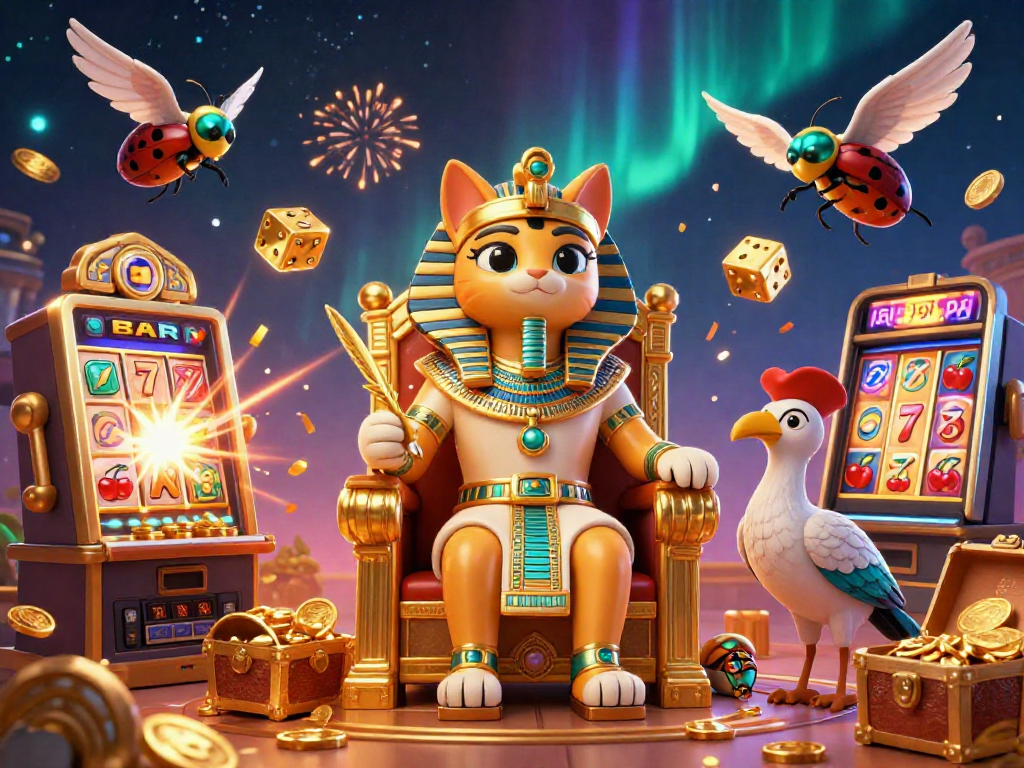 Spin to win with Oxbet in this vibrant 3D casino scene featuring joyous characters and rich slot elements.