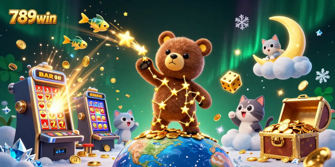 Experience the thrill of 789win with an exciting jackpot explosion of coins and casino elements.