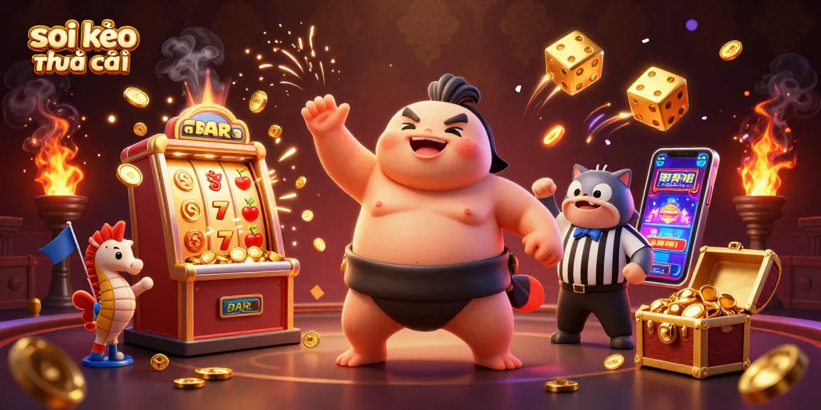 Experience the thrill of soi kèo nhà cái with a dynamic underwater casino scene featuring a fugu and a wise catfish referee.